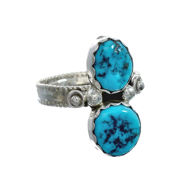 Genuine Sterling Silver Navajo Turquoise Ring Size 9-3/4 JX130894